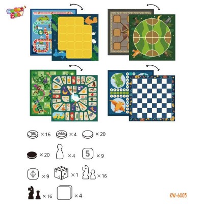 Educational board game 9 in 1 checkerboard toy for children