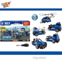 DIY self-assembled city police building block car toys